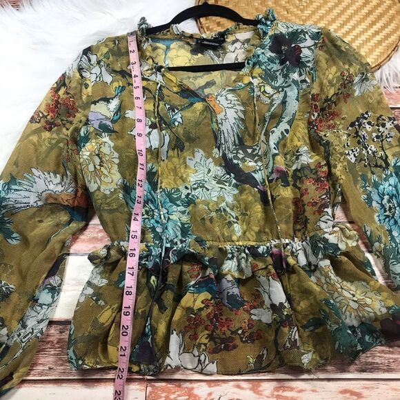 Anthropologie hemant & nandita ruffle silk peplum blouse - Picture 4 of 6